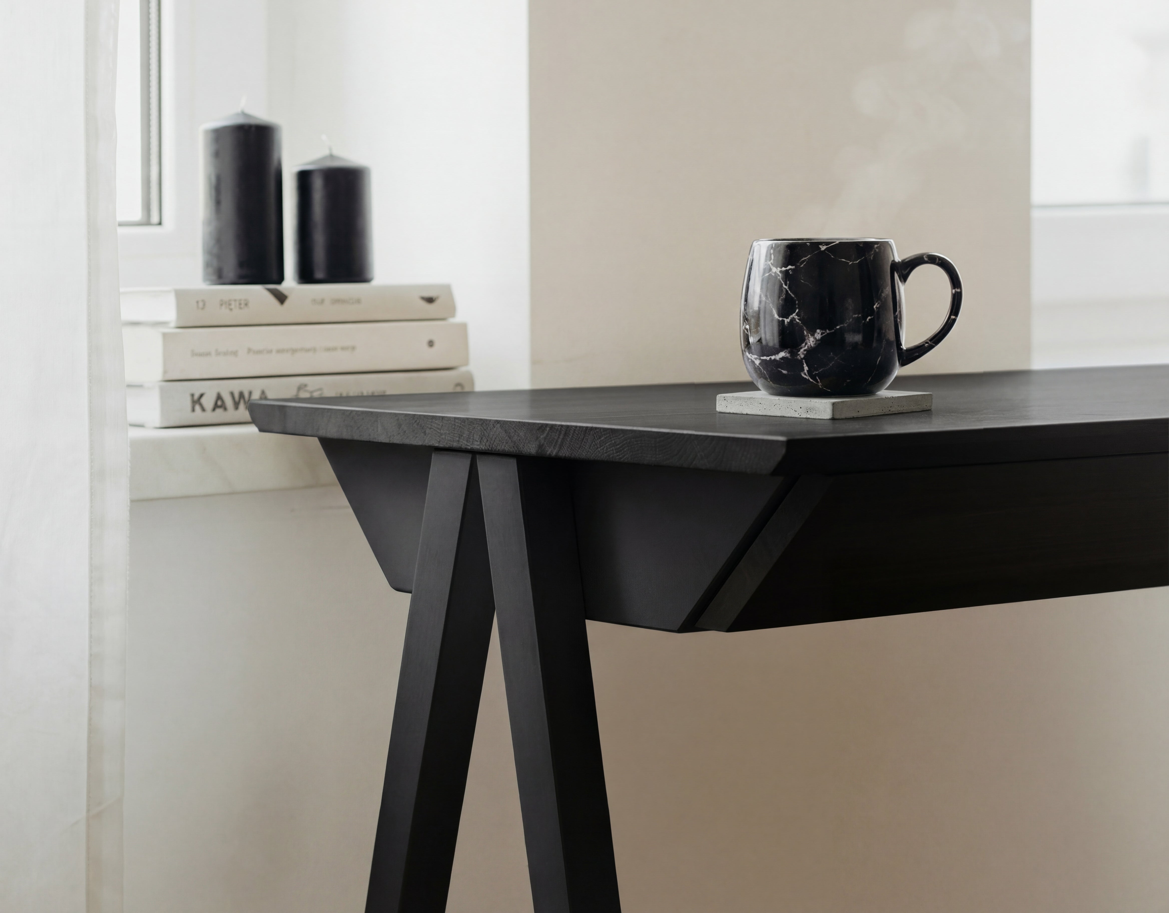 Biurko drewniane Vogel S 100x50 cm Black Oak/Black - lakier