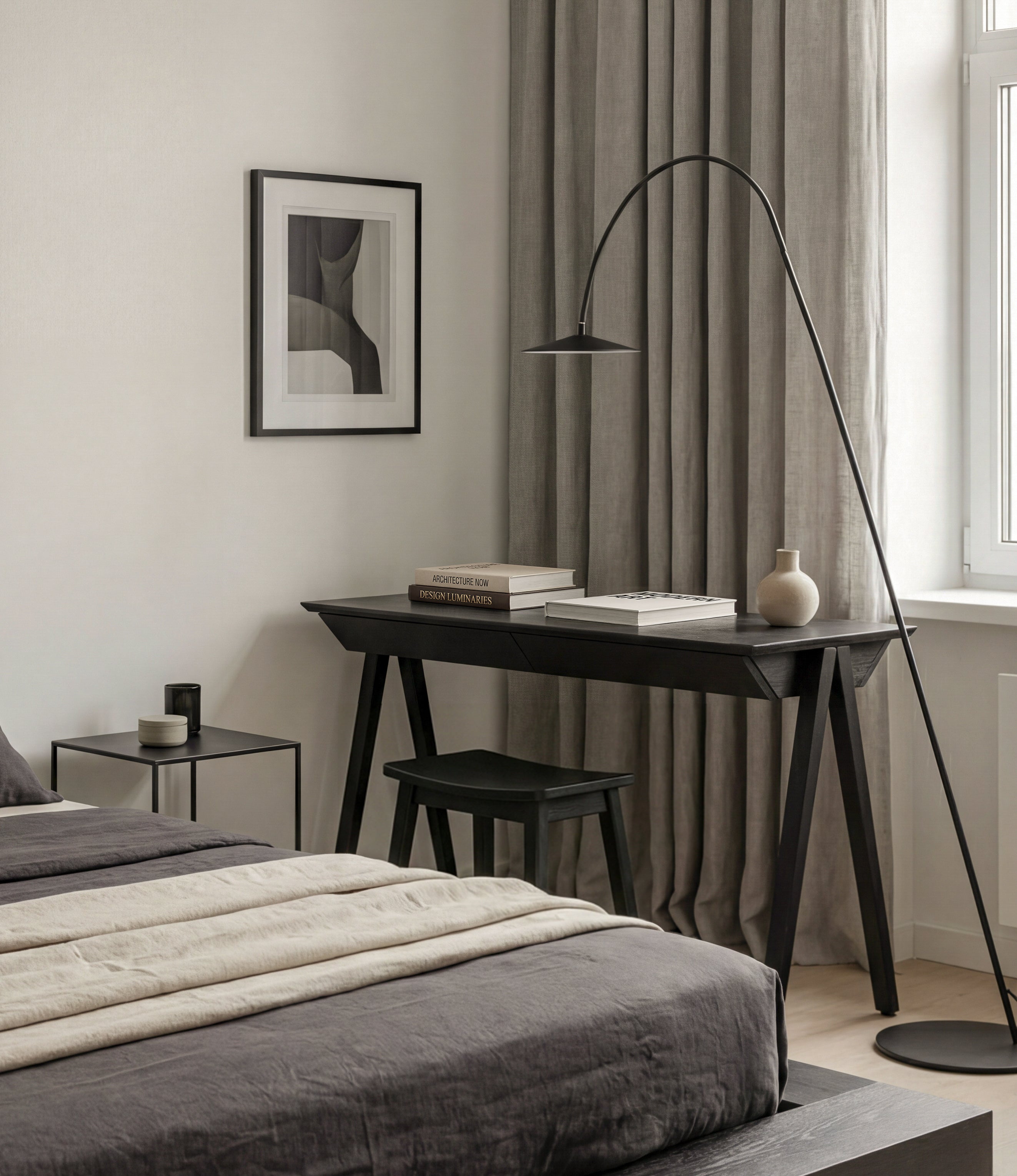 Biurko drewniane vogel rozmiar M 120x60 cm Black Oak/Black - lakier