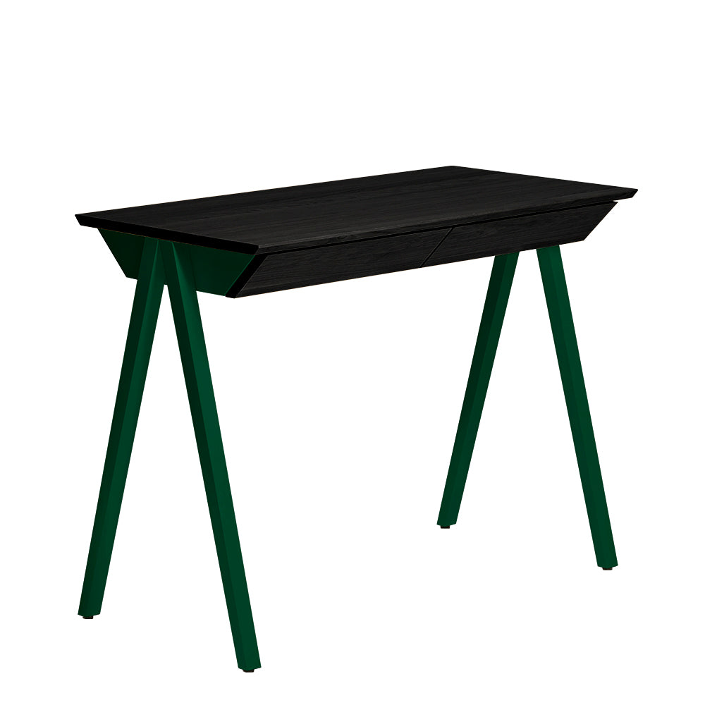 Biurko drewniane vogel S 100x50 cm czarne/zielone- lakier
