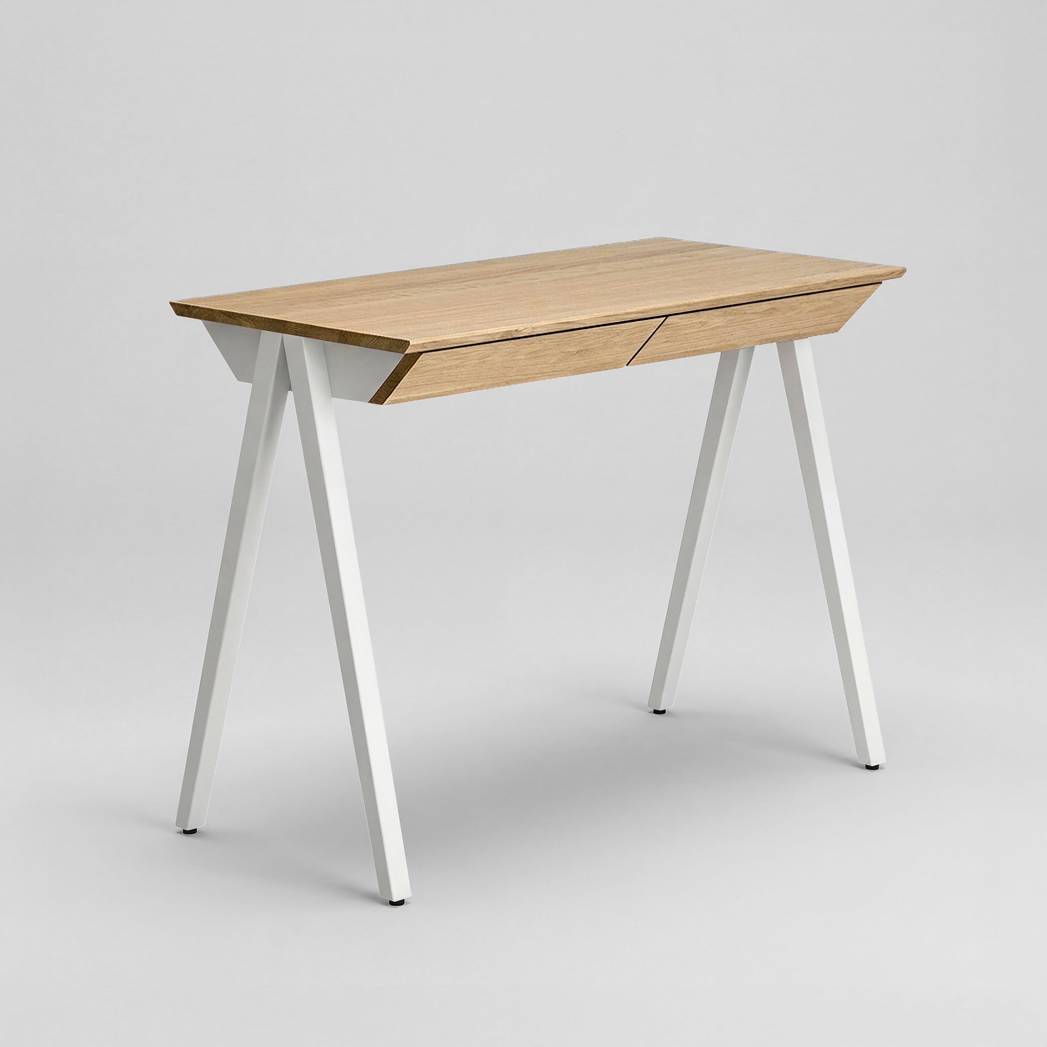 Biurko drewniane Vogel S 100x50 cm Natural Oak/White - lakier