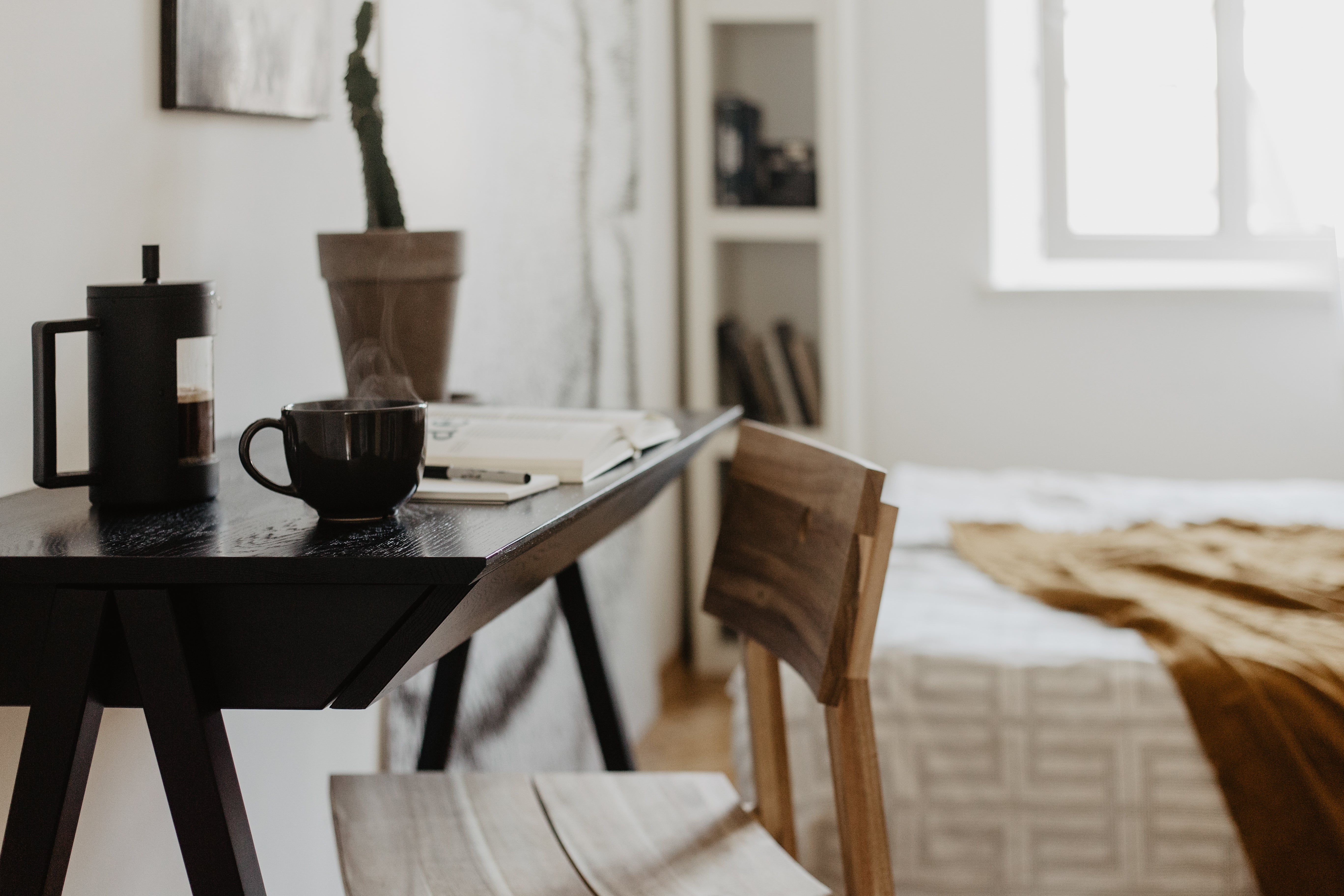 Biurko drewniane vogel rozmiar S 100x50 cm Black Oak/Black - lakier