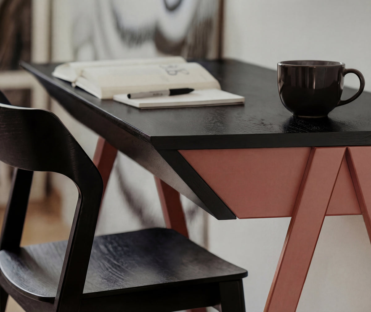Biurko drewniane Vogel S Black Oak/Russet | borcas - biurka