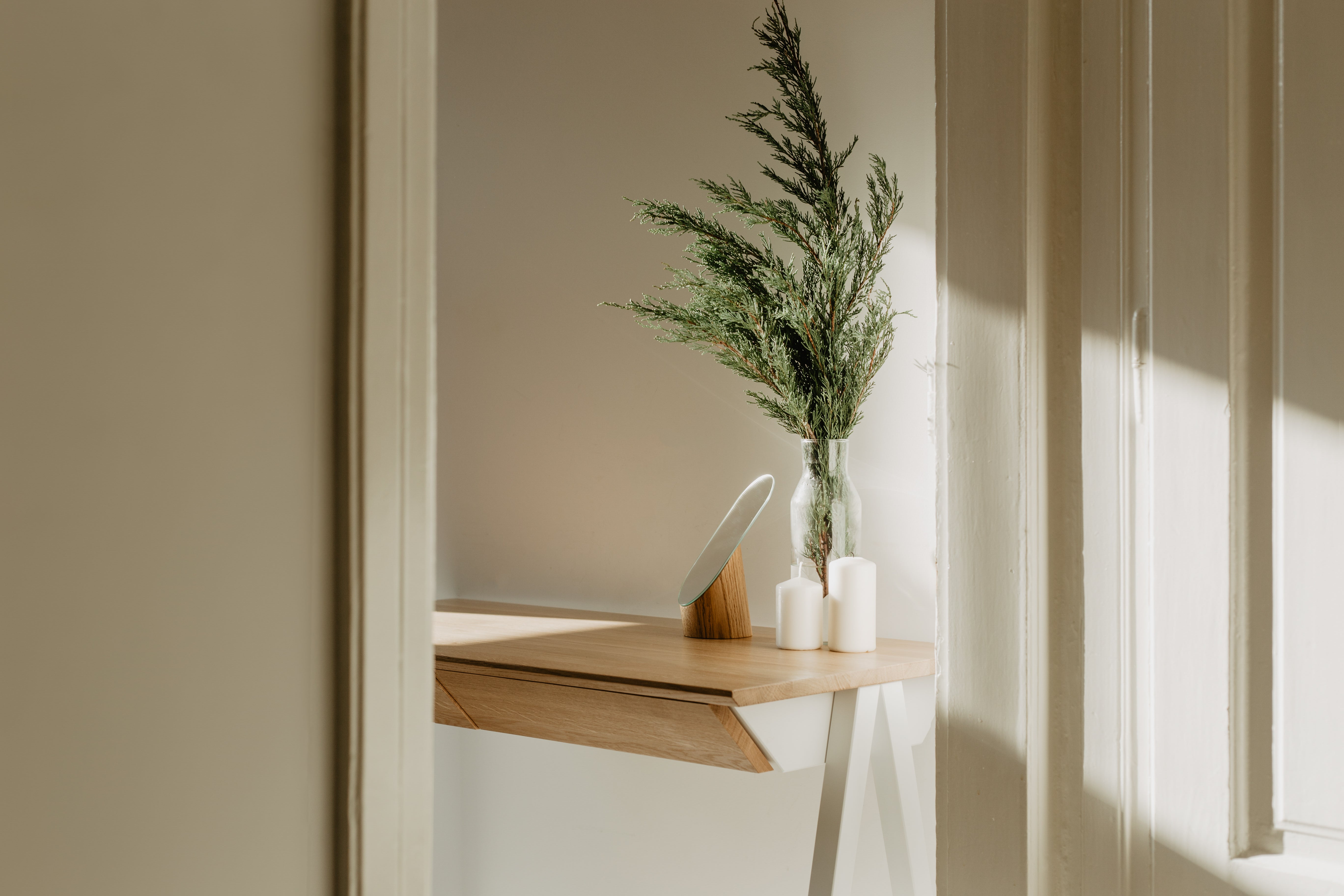 Biurko drewniane vogel rozmiar S 100x50 cm Natural Oak/White - lakier