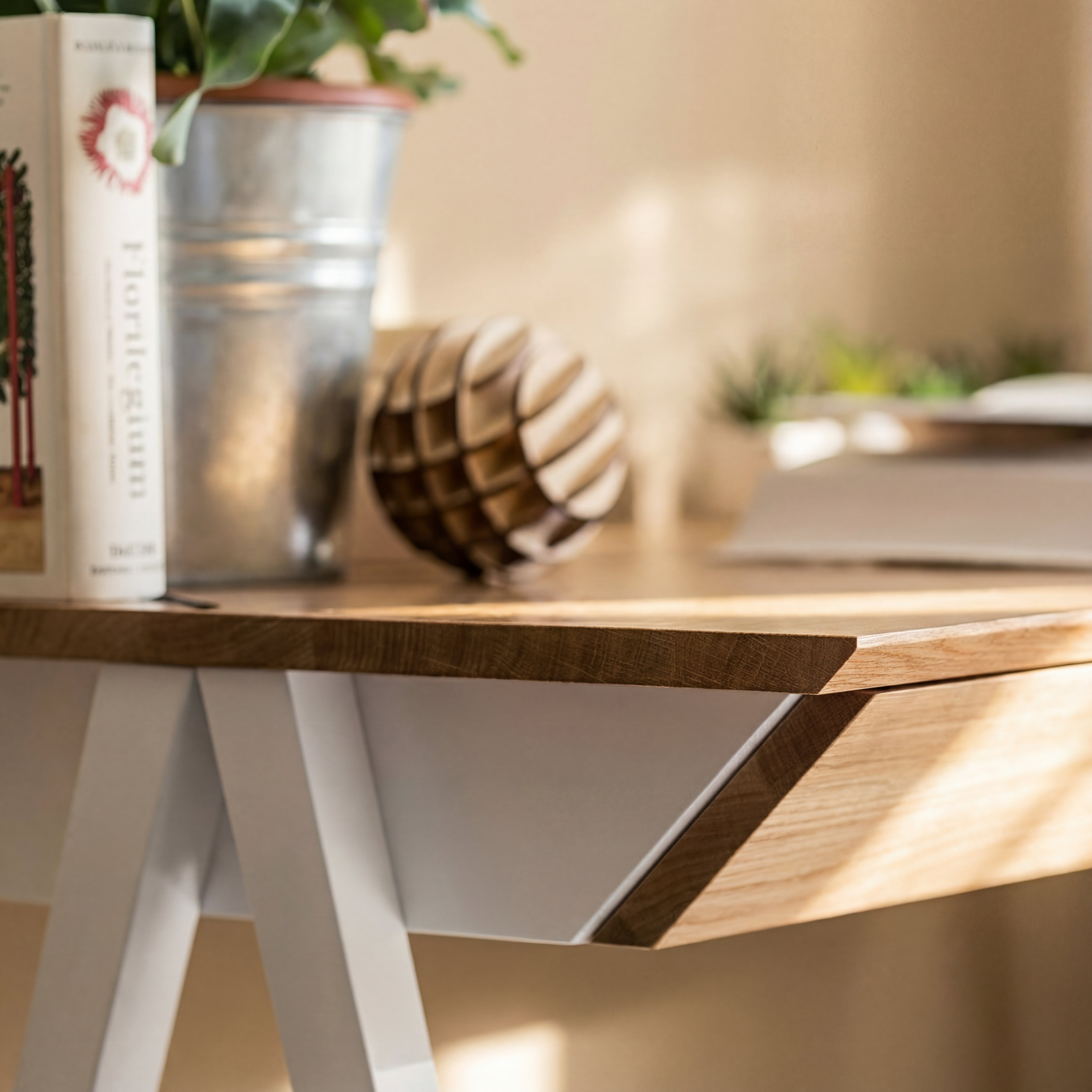 Biurko drewniane vogel rozmiar S 100x50 cm Natural Oak/White - lakier