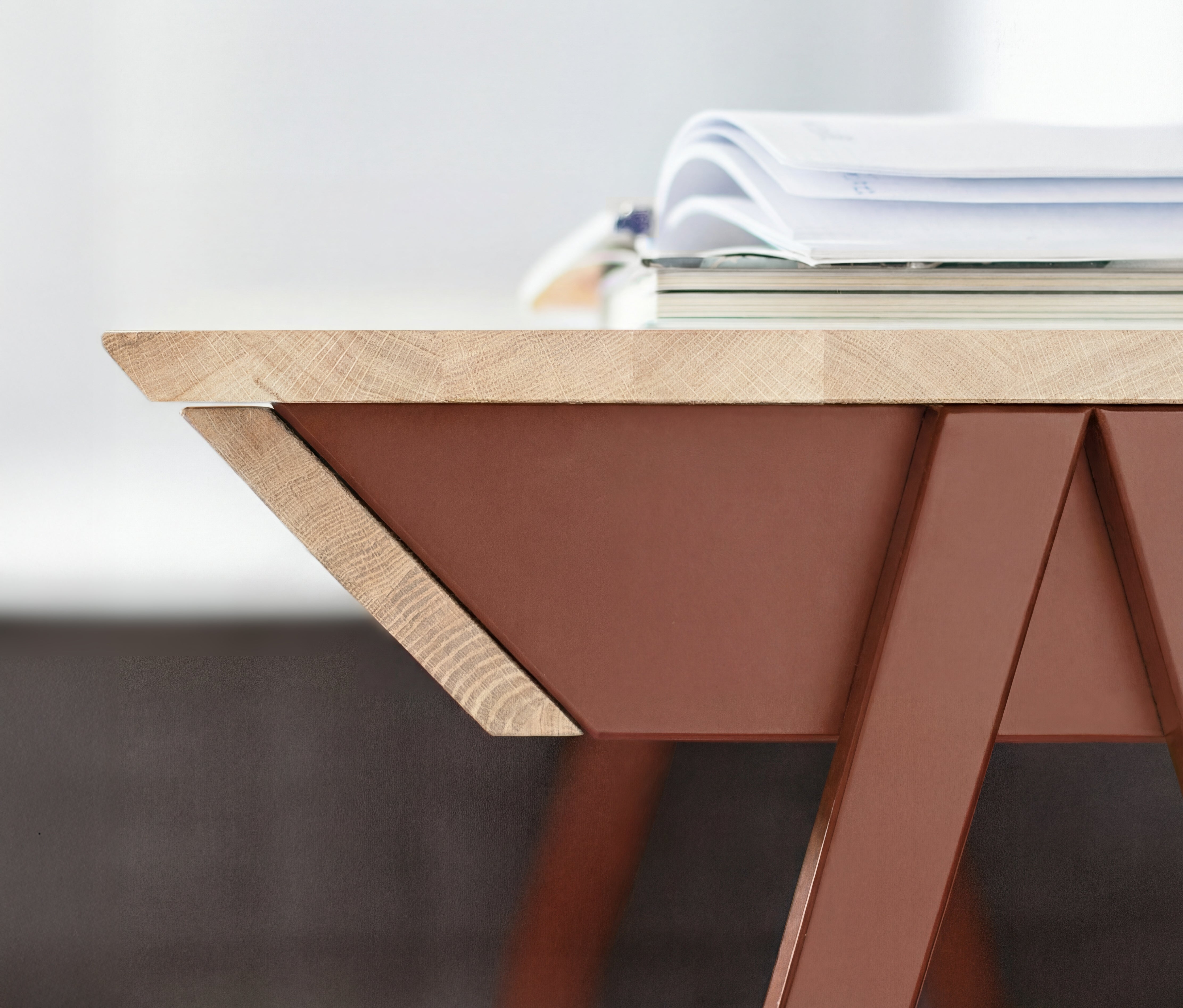 Biurko drewniane vogel rozmiar S 100x50 cm Natural Oak/Russet - lakier