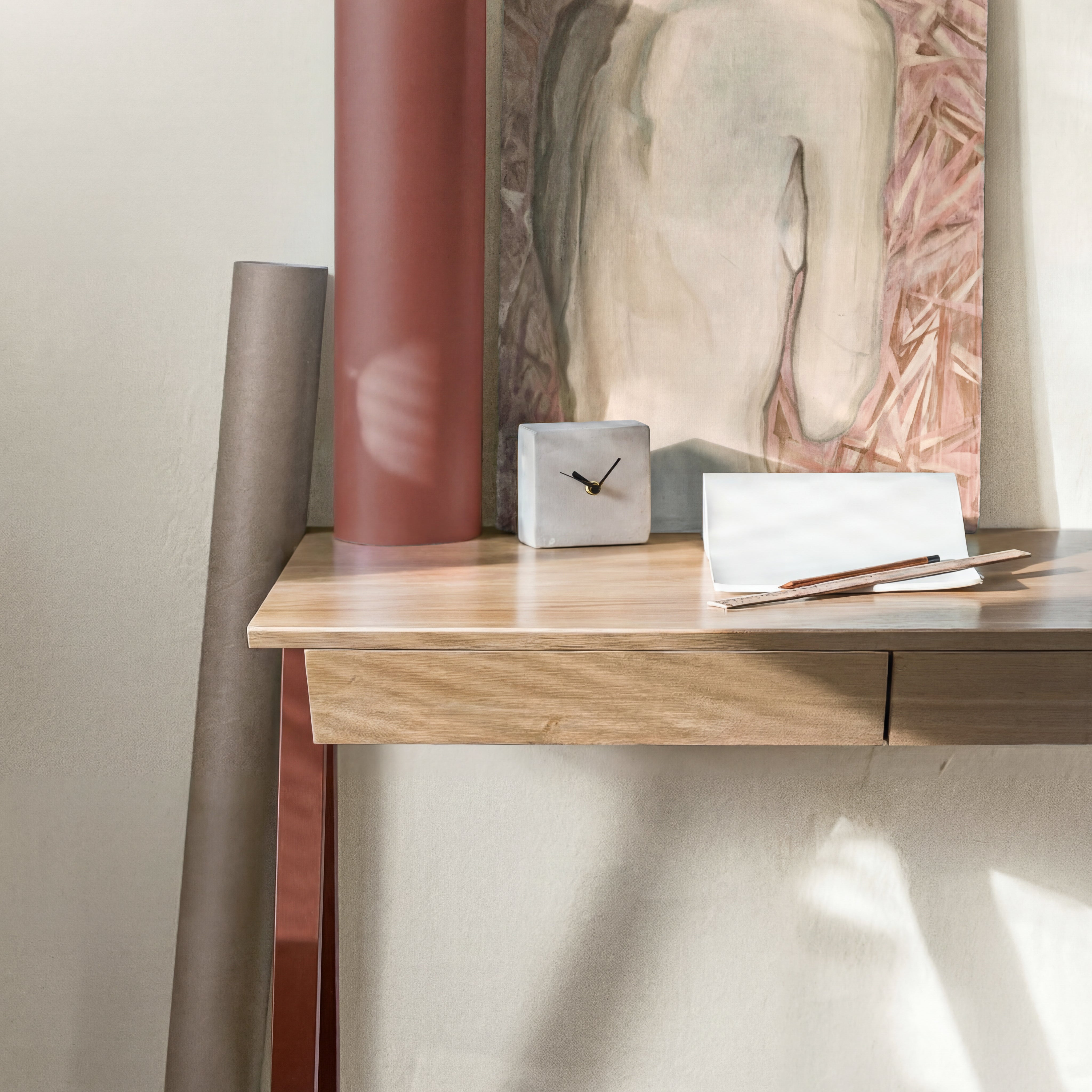 Biurko drewniane vogel rozmiar S 100x50 cm Natural Oak/Russet - lakier