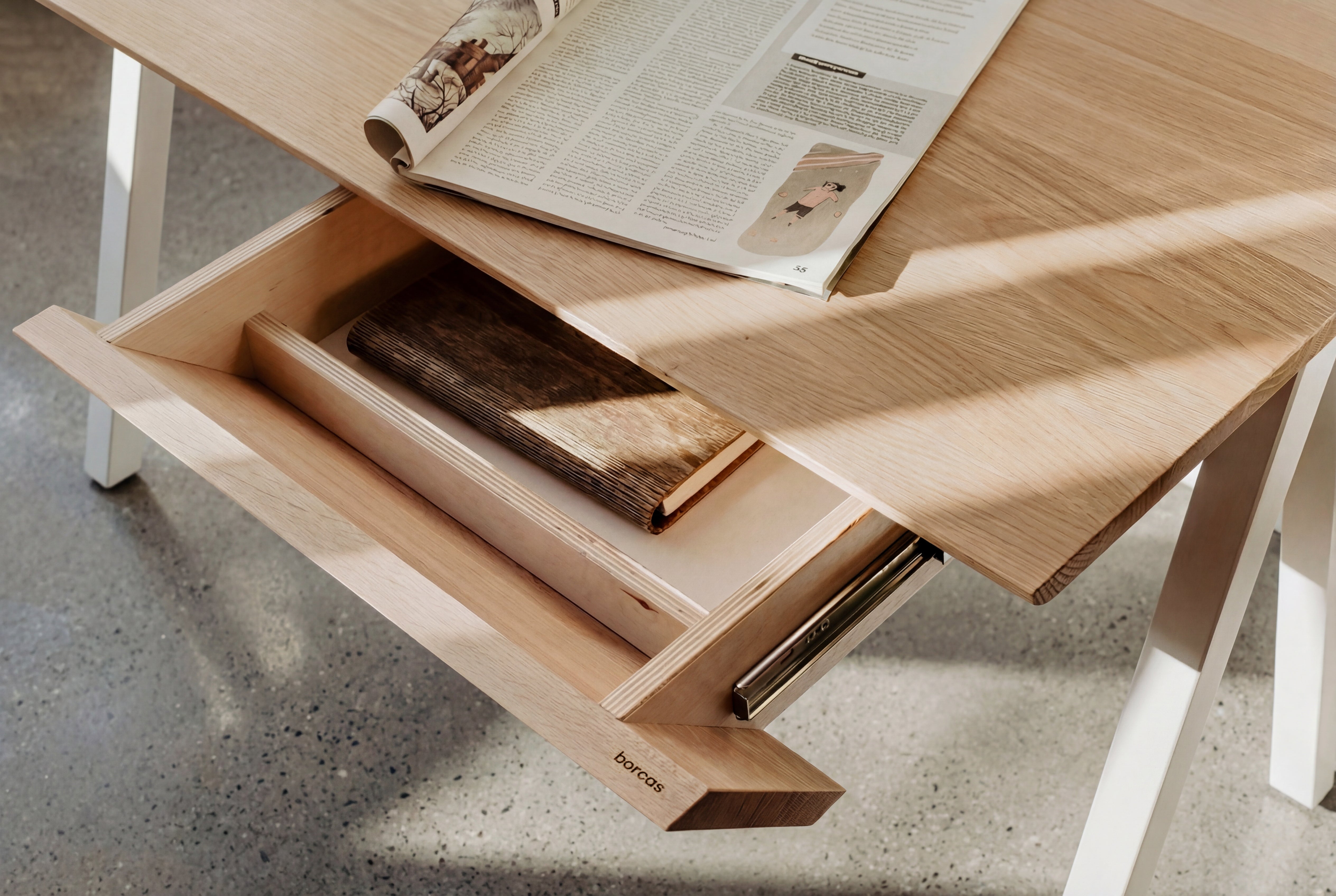 Biurko drewniane vogel rozmiar S 100x50 cm Natural Oak/White - lakier