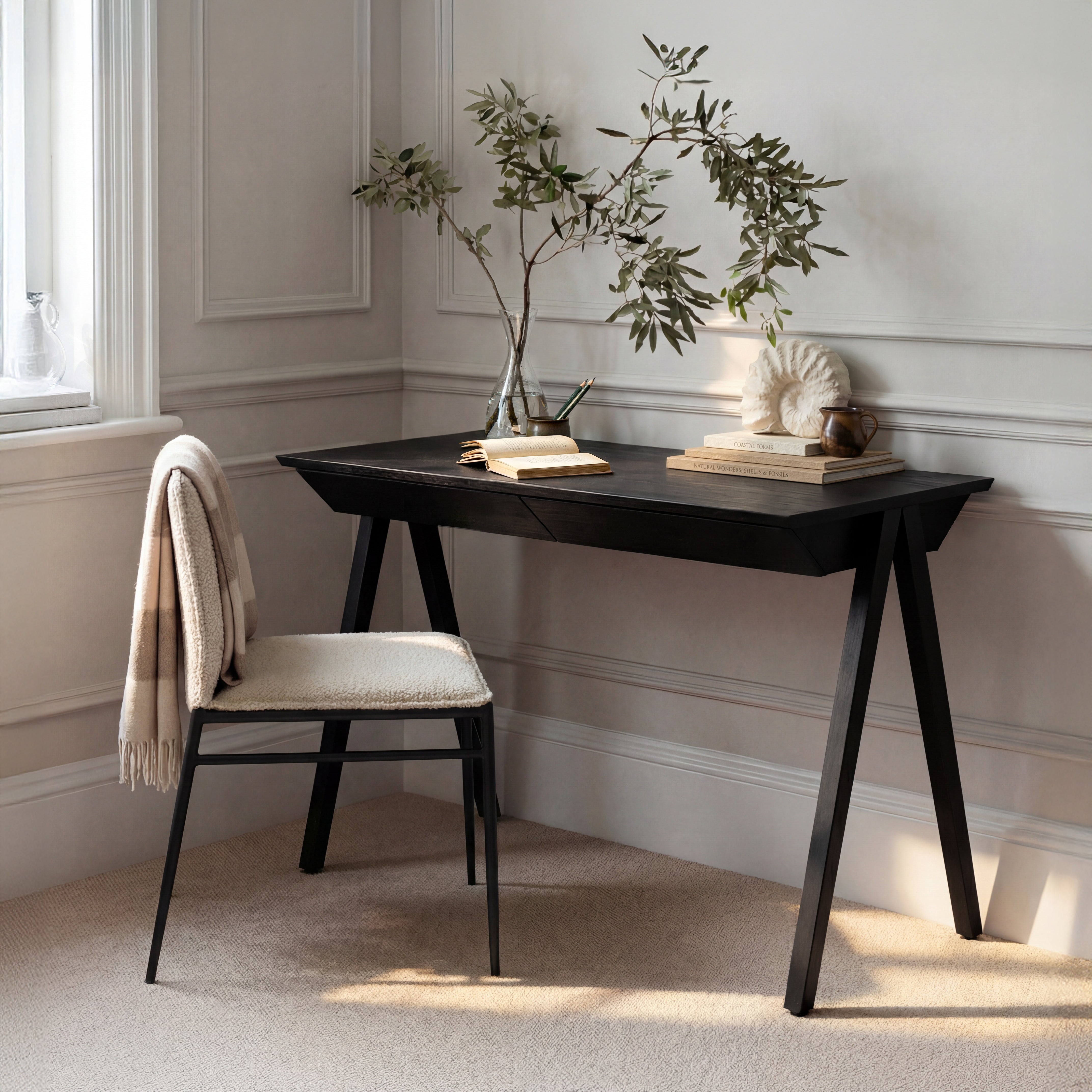 Biurko drewniane vogel rozmiar M 120x60 cm Black Oak/Black - lakier