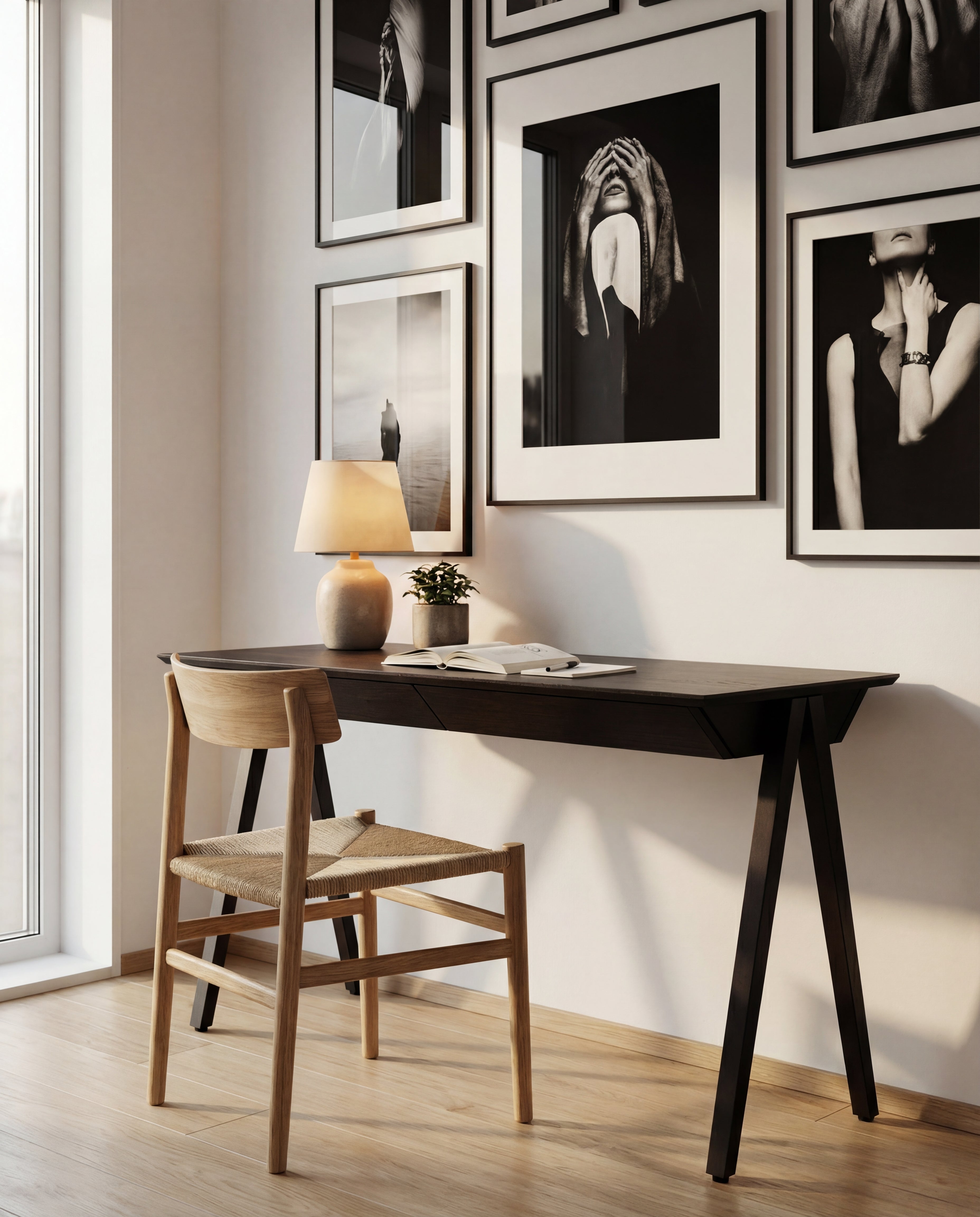 Biurko drewniane vogel rozmiar M 120x60 cm Black Oak/Black - lakier