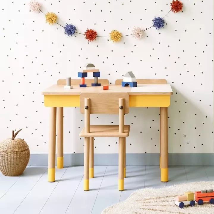 Schreibtisch Rise Gelb, der mit Ihrem Kind wächst