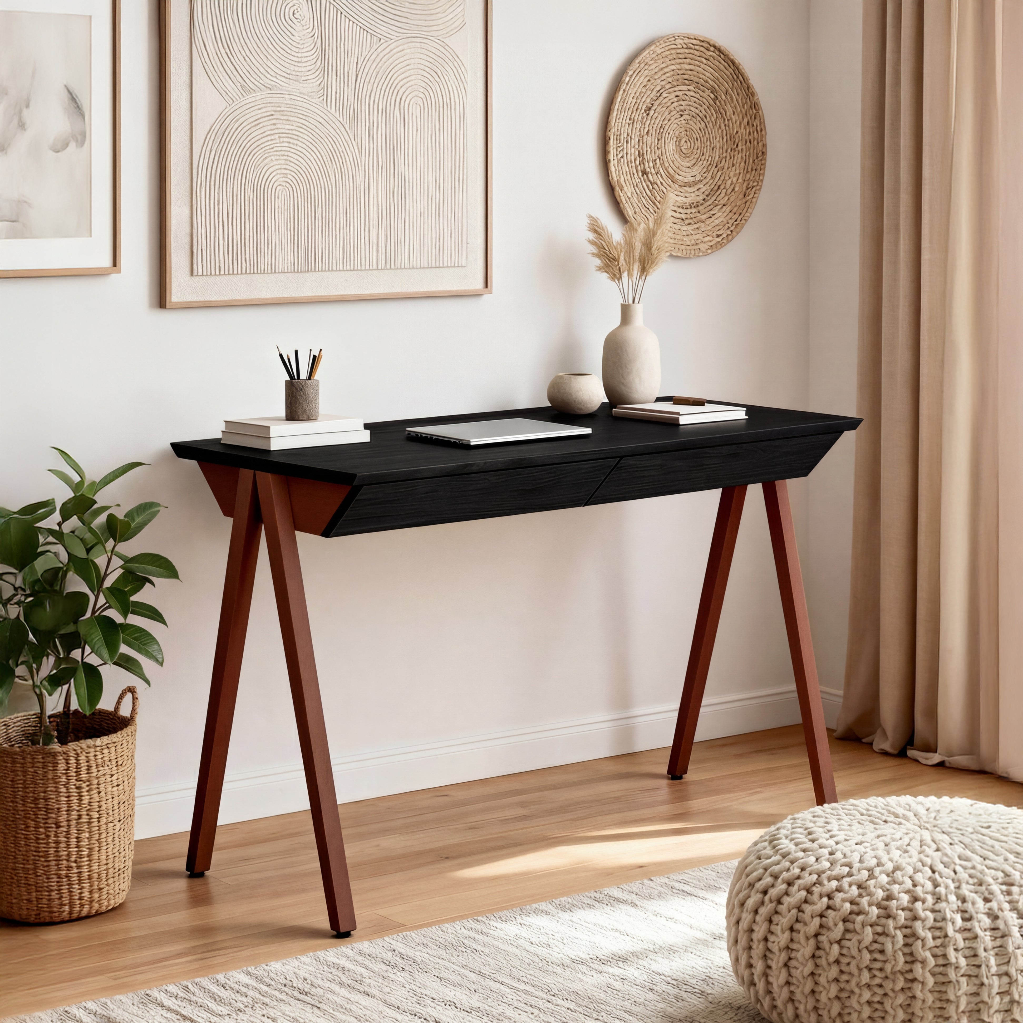 Biurko drewniane vogel rozmiar M 120x60 cm Black Oak/Russet - lakier