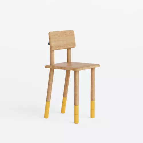 Krzesło drewniane rise z żółtymi nóżkami